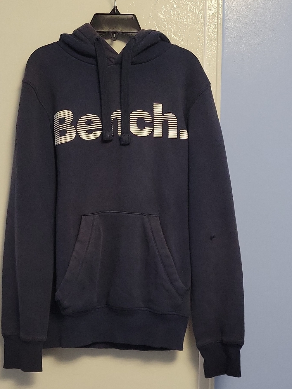 Bench Navy Pullover Hoodie with Striped Logo